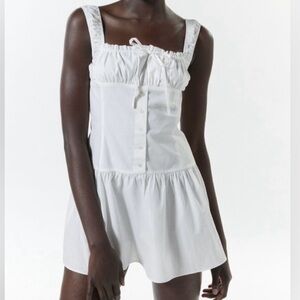 uo tish drop-waist mini dress Black Drop Waist Cotton Mini Dress with Belt
